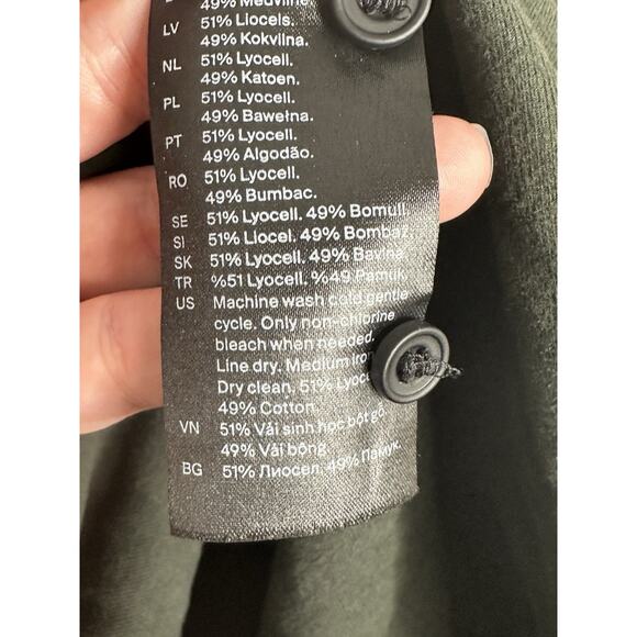 COS Mens Button Down Relaxed Long Sleeve Forest Green Casual Soft Shirt Sz XL - Picture 5 of 6